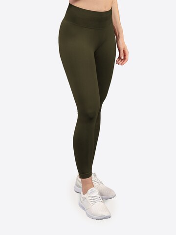 Strammer Max Performance Skinny Leggings 'Scrunch' in Green: front