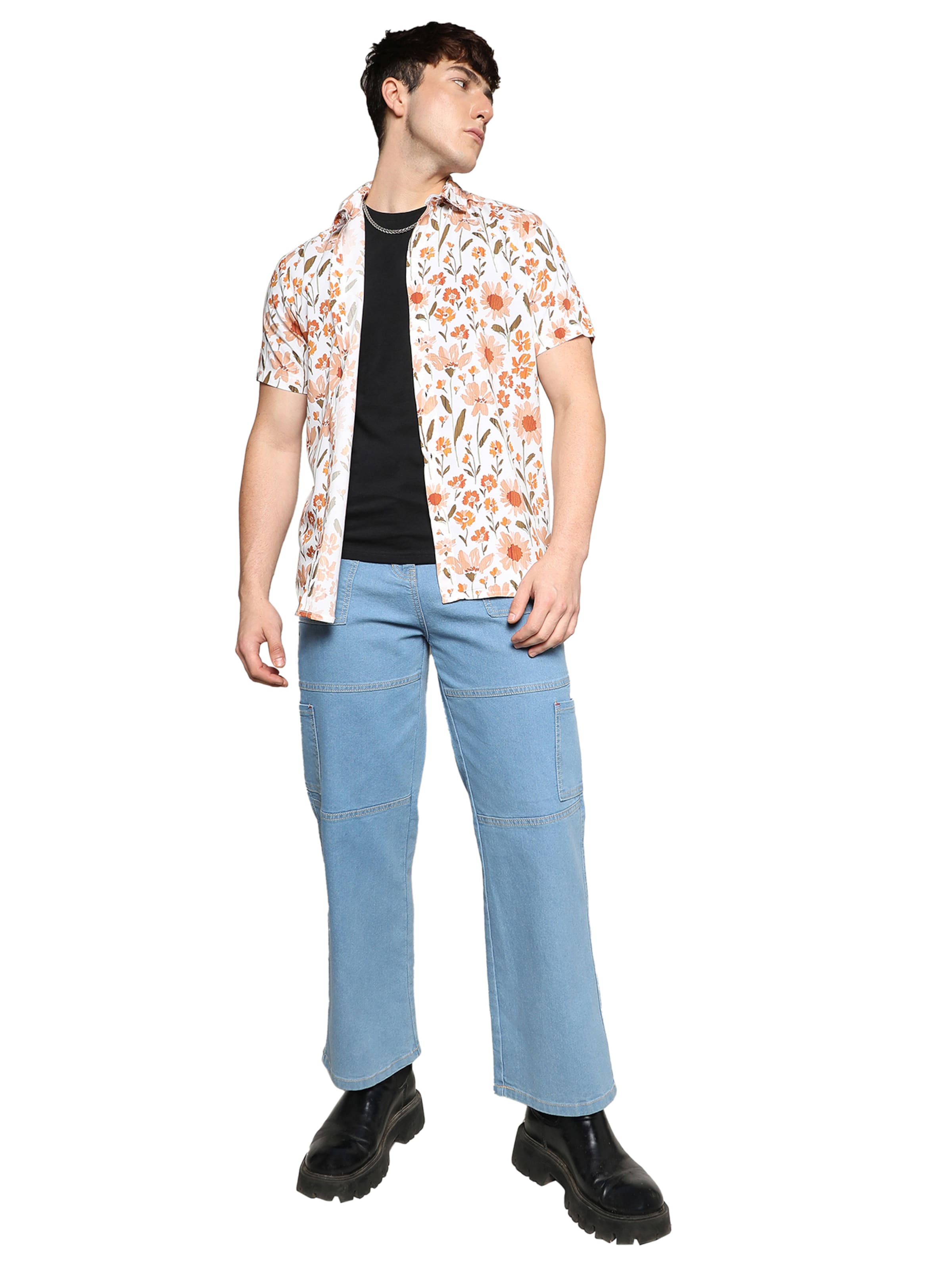 Campus Sutra Regular fit Overhemd 'Bryson' in Oranje