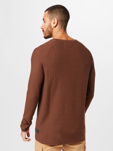 TOM TAILOR DENIM Sweater in Brown