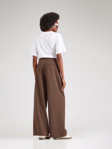 MSCH COPENHAGEN Wide leg Pleat-Front Pants 'Henrika' in Brown