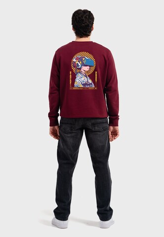 Oldskull Sweatshirt 'Asian Virtual Logo Graphic' in Red