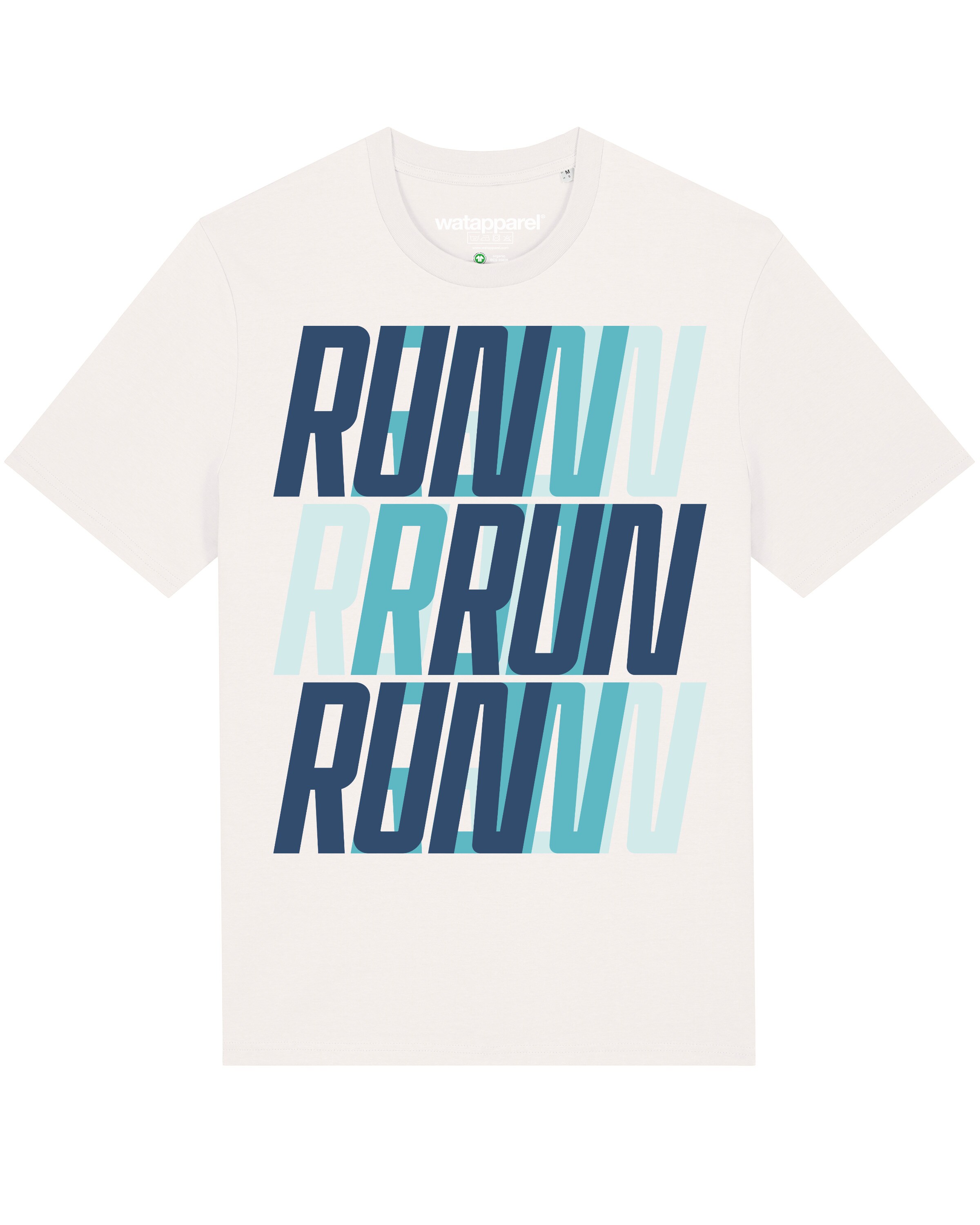 Maglietta ' Run, Run, Run' di Watapparel in bianco: frontale