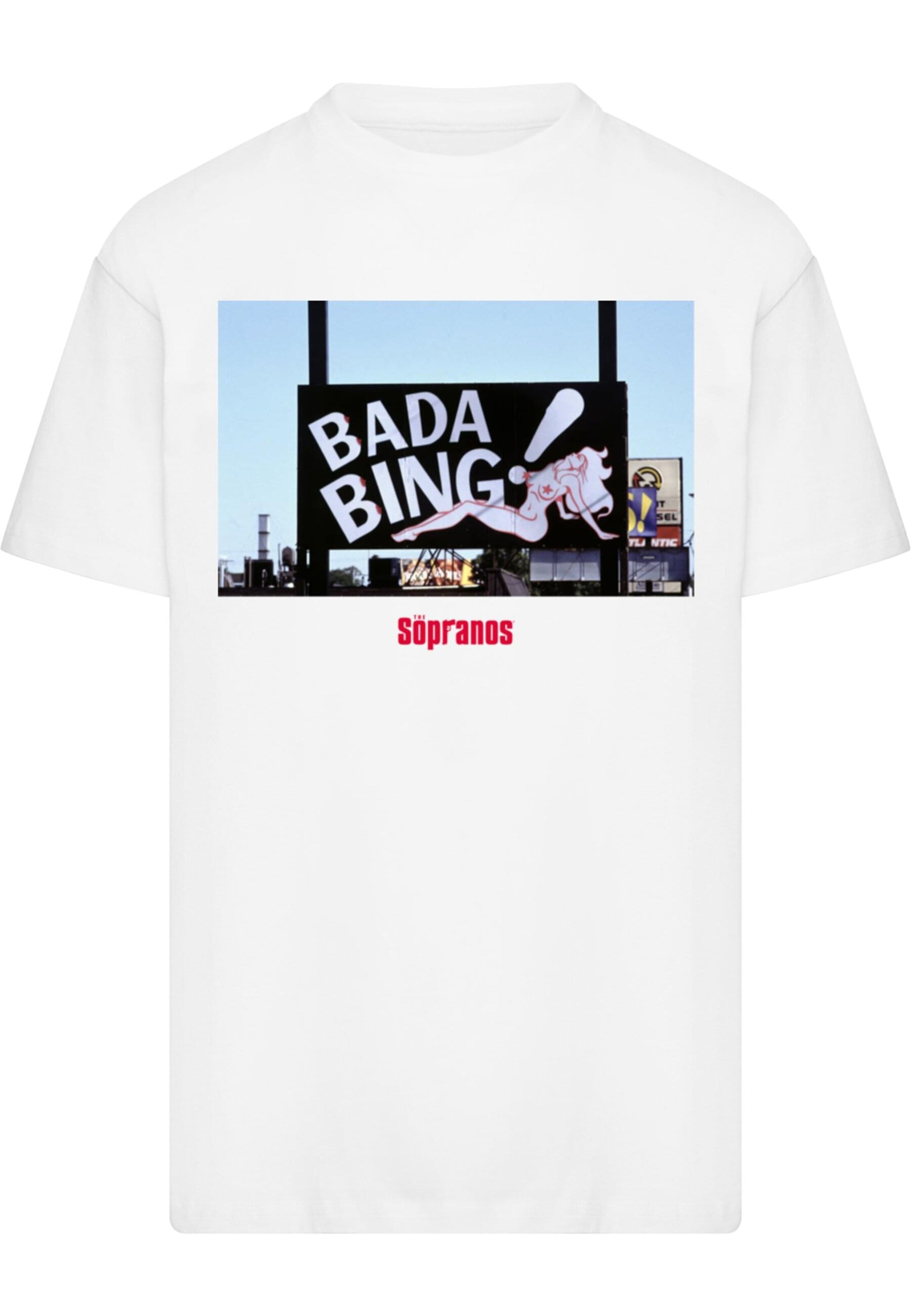 Merchcode Shirt 'The Sopranos - Bada Bing Club' in White: front