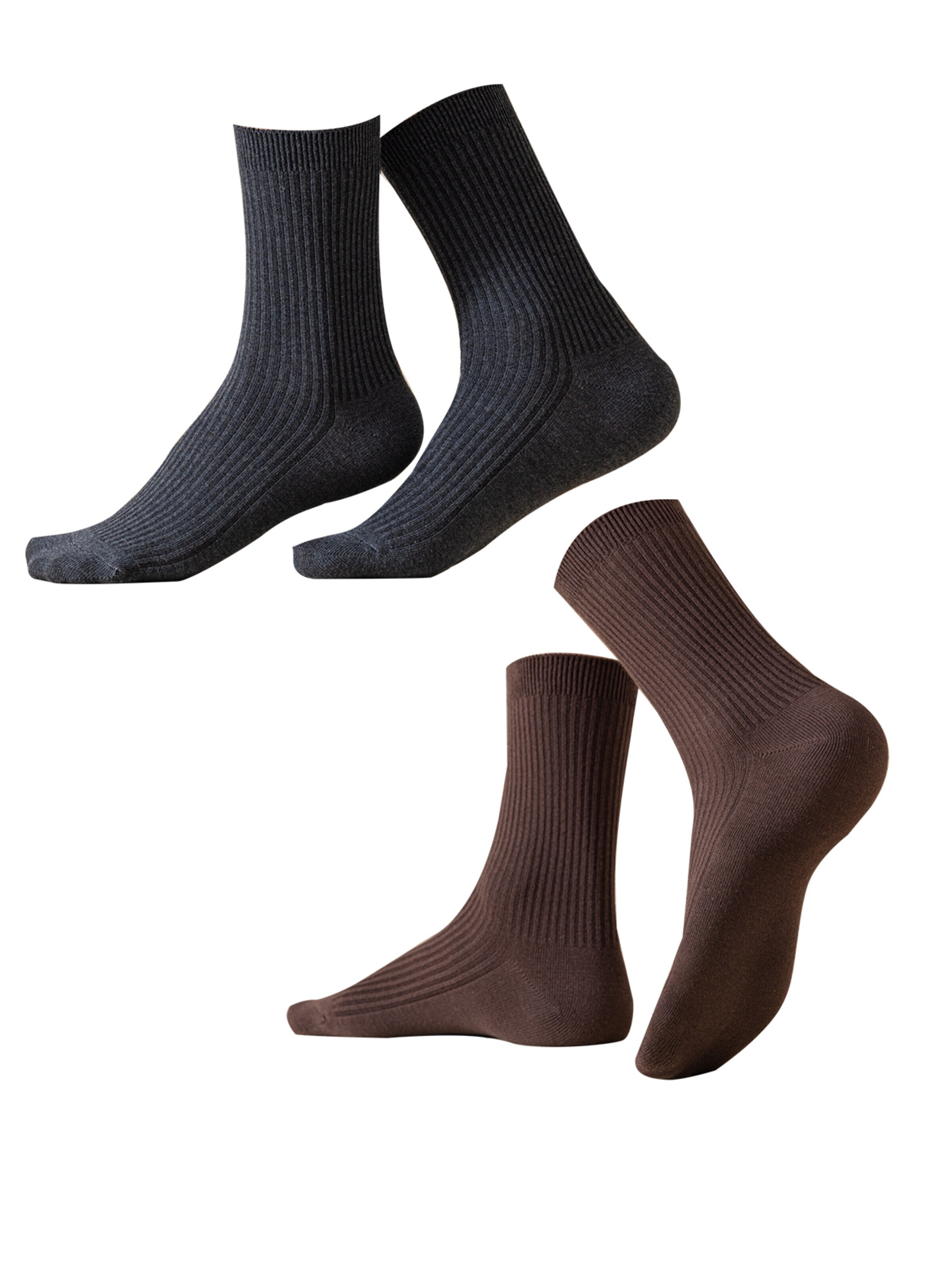 Millo Socks 'Cosy Steps Mix' in Brown: front