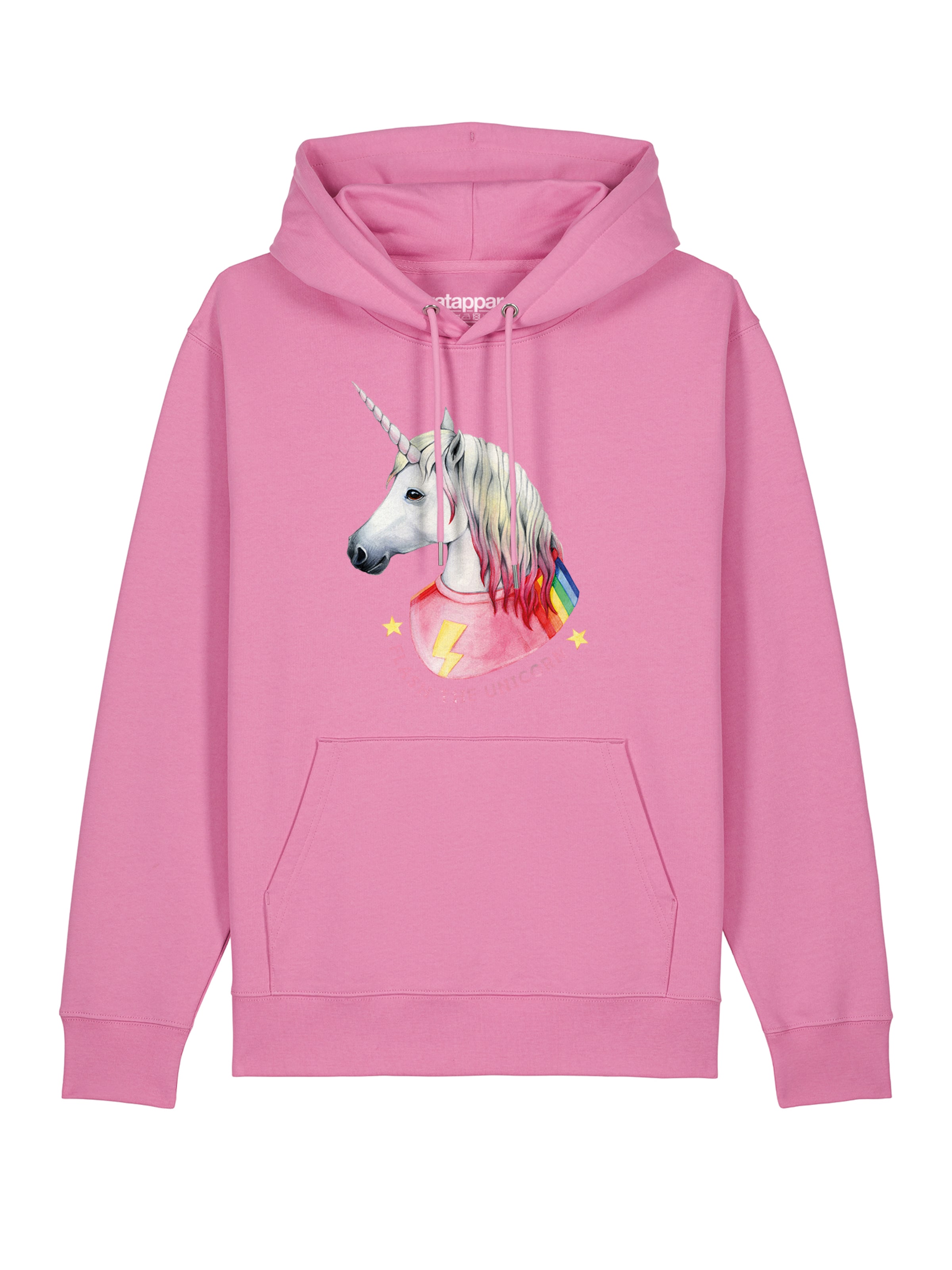 Sweat-shirt ' Flash, the unicorn ' Watapparel en rose : devant