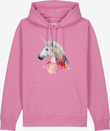 Sweat-shirt ' Flash, the unicorn ' Watapparel en rose : devant
