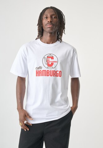 Cleptomanicx Shirt 'Hamburgo' in Wit: voorkant