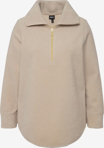 Sweat-shirt Ulla Popken en beige : devant