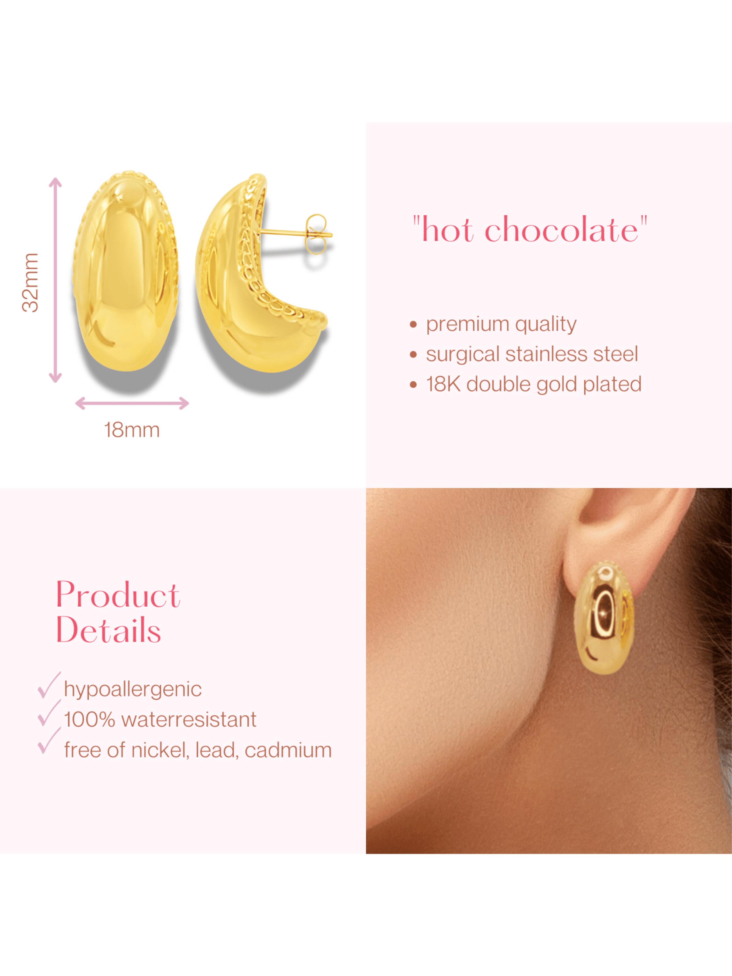 ARS-ARGENTI Earrings 'HOT CHOCOLATE' in Gold