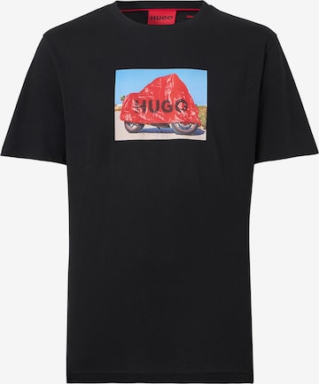 juoda HUGO Marškinėliai 'Dostino': priekis