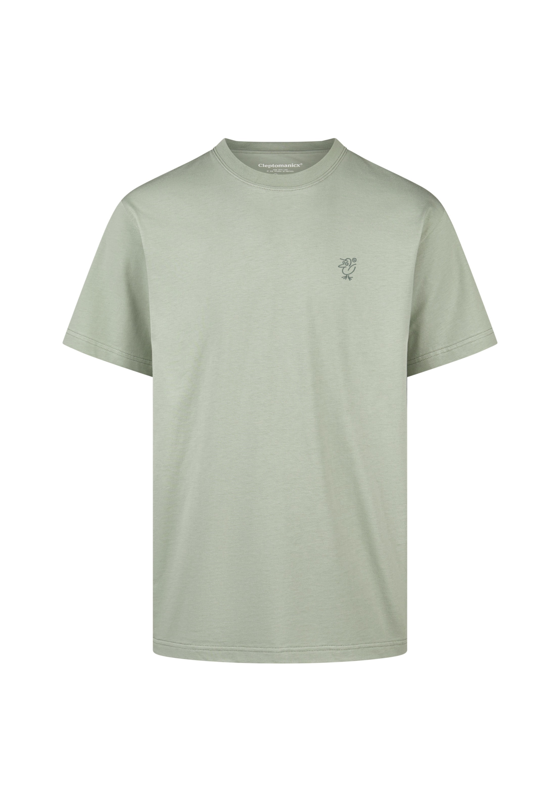 Cleptomanicx T-Shirt 'Sketch Gull' in Grau: Vorderseite