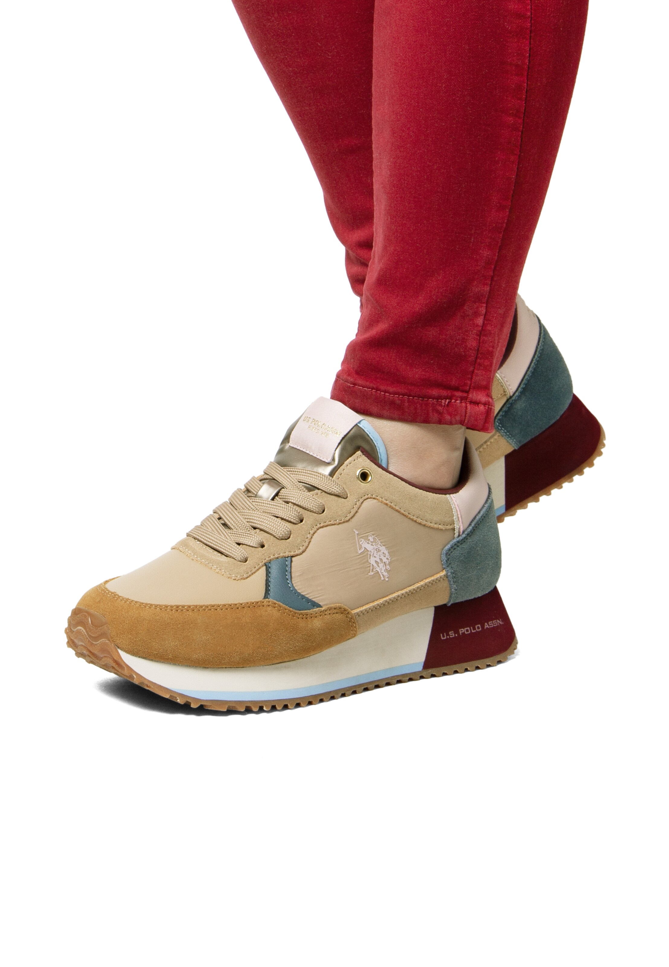 Sneaker bassa 'SACHA005WDSN1' di U.S. POLO ASSN. in marrone: frontale