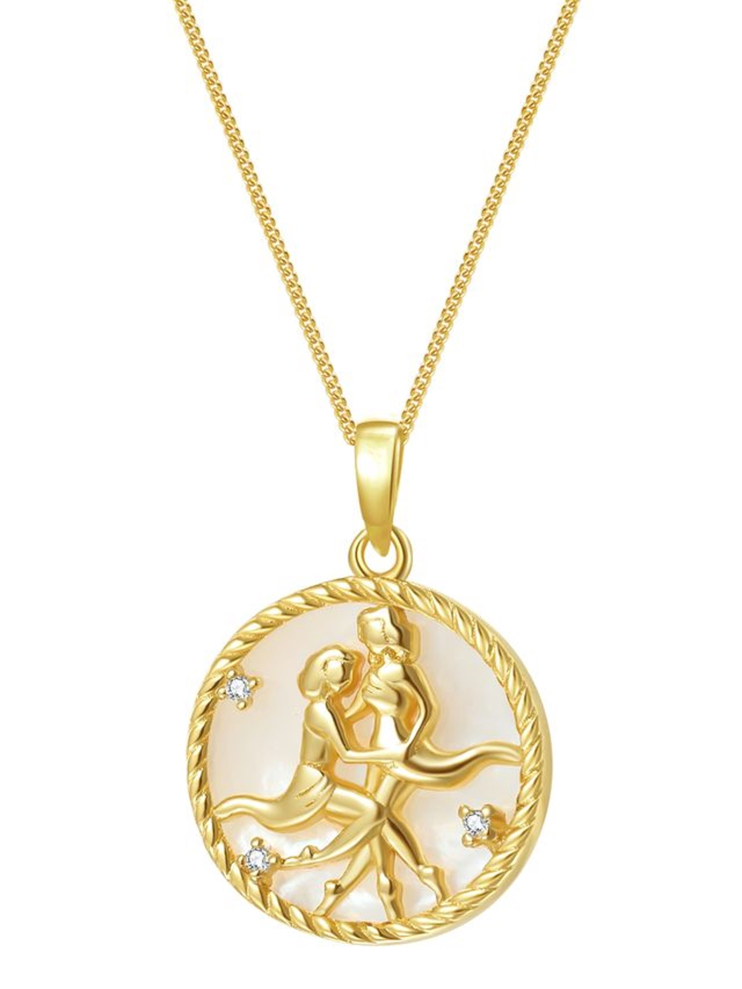 Hey Happiness Necklace 'Gemini' in Gold: front