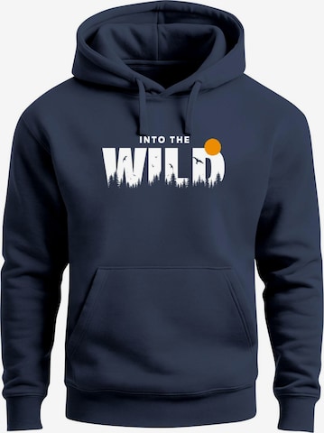 Neverless Sweatshirt 'Into the Wild' in Blau: Vorderseite