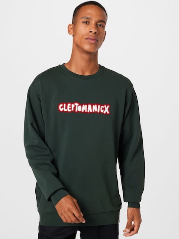 Cleptomanicx Sweatshirt 'Clepto Oldschool' in Green: front