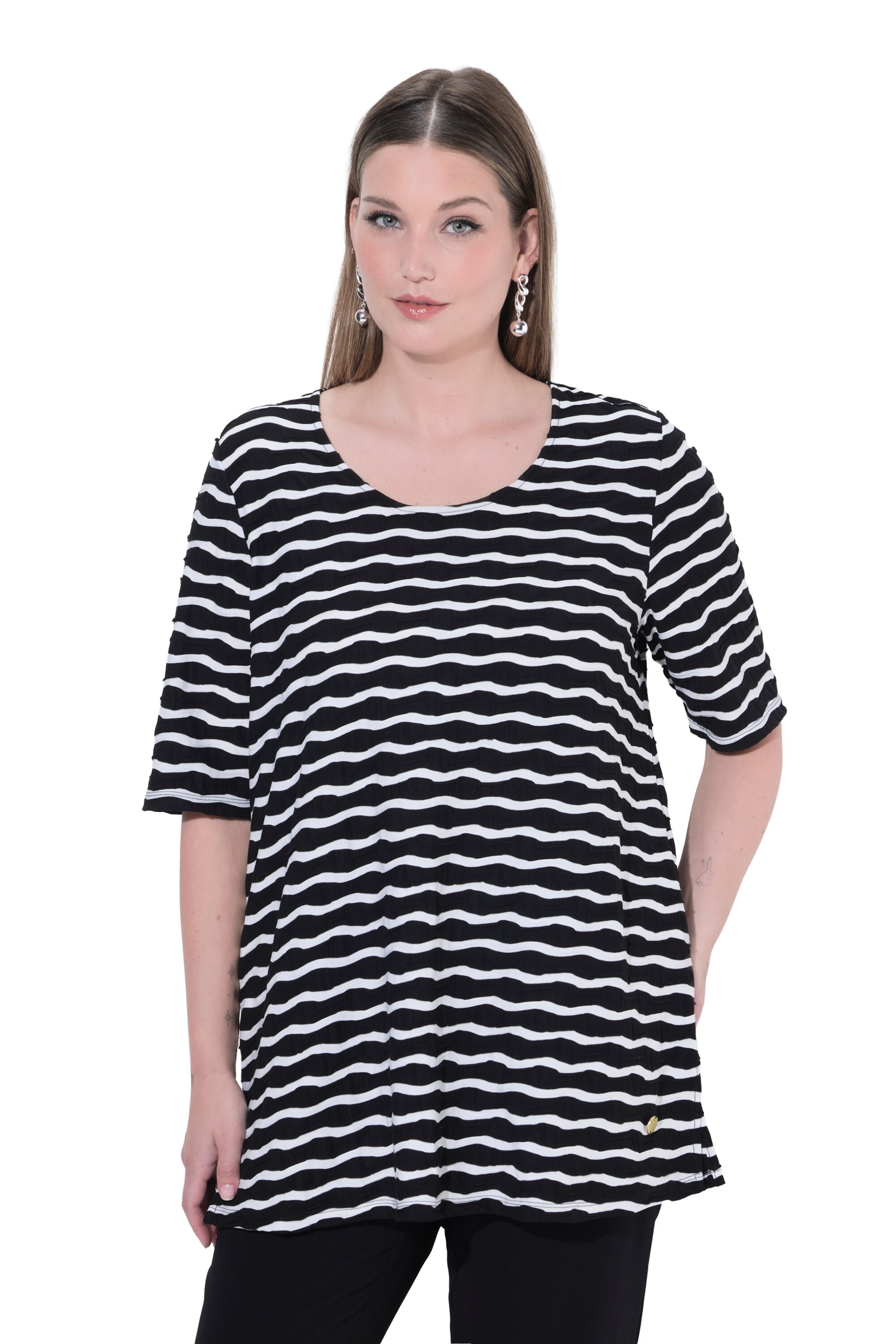 Ulla Popken T-Shirt in Schwarz: Vorderseite