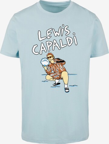 Merchcode Shirt 'Lewis Capaldi - Snowleopard' in Blue: front