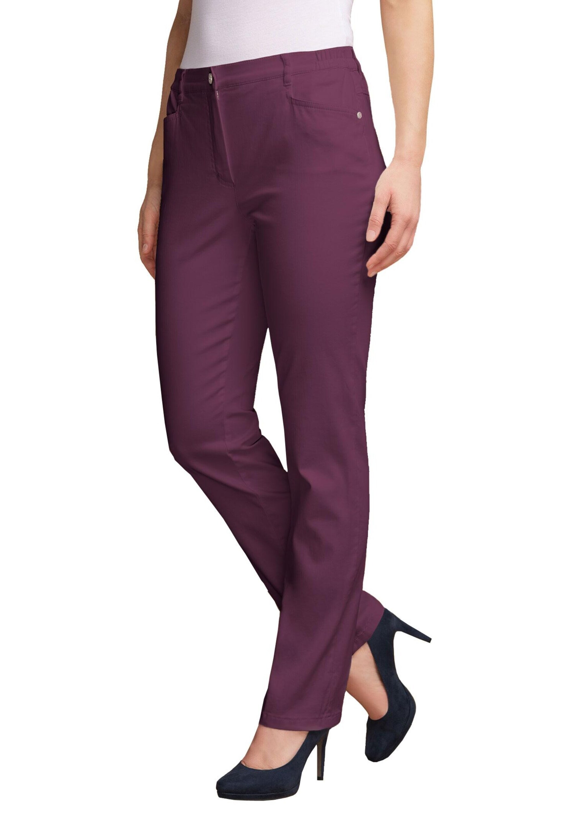 Goldner Slim fit Pants 'Carla' in Purple: front