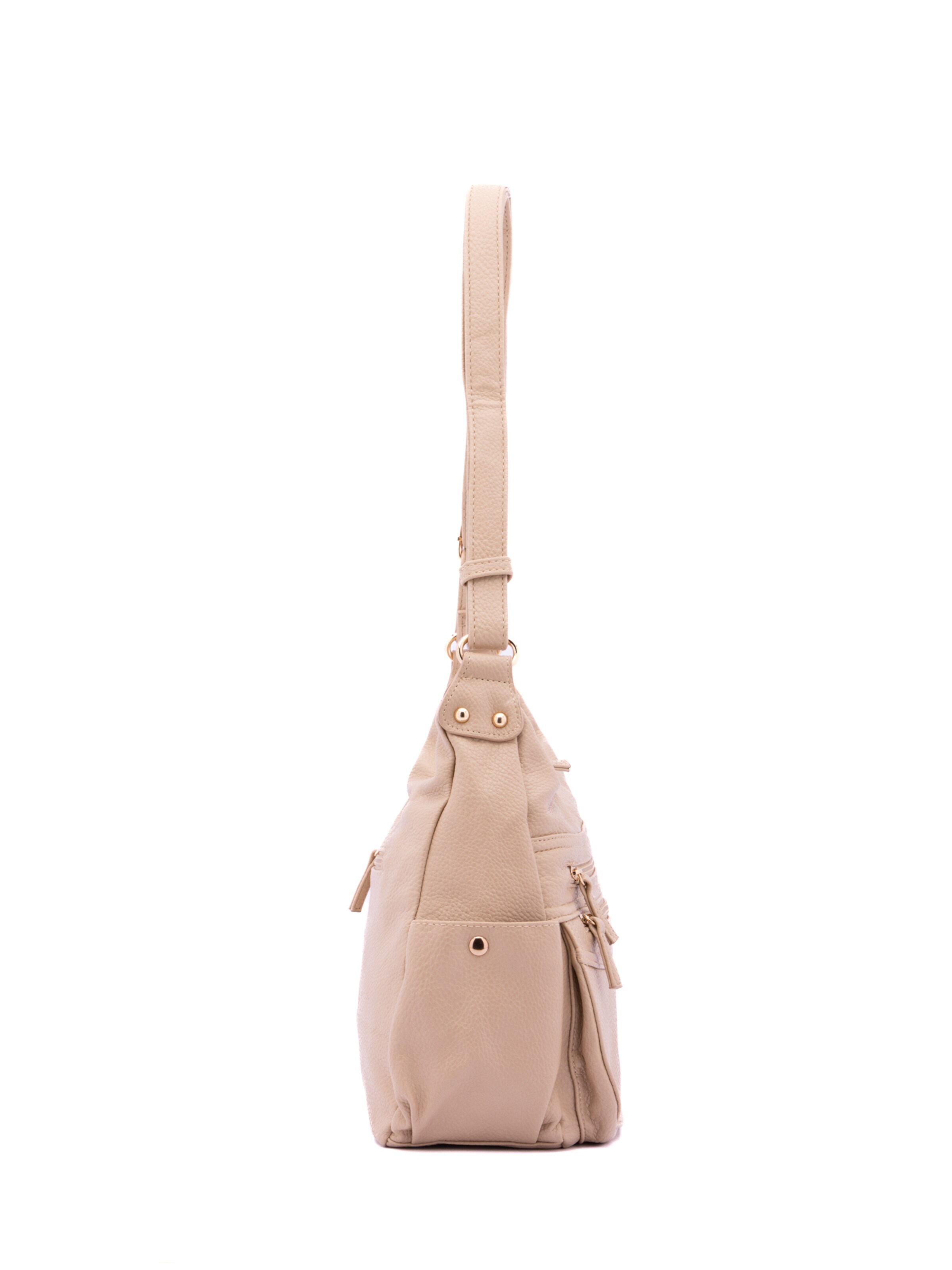 Borsa a spalla 'Borsa a Spalla Donna Ecopelle - Zip e Tasche Multiple' di B. Cavalli in beige