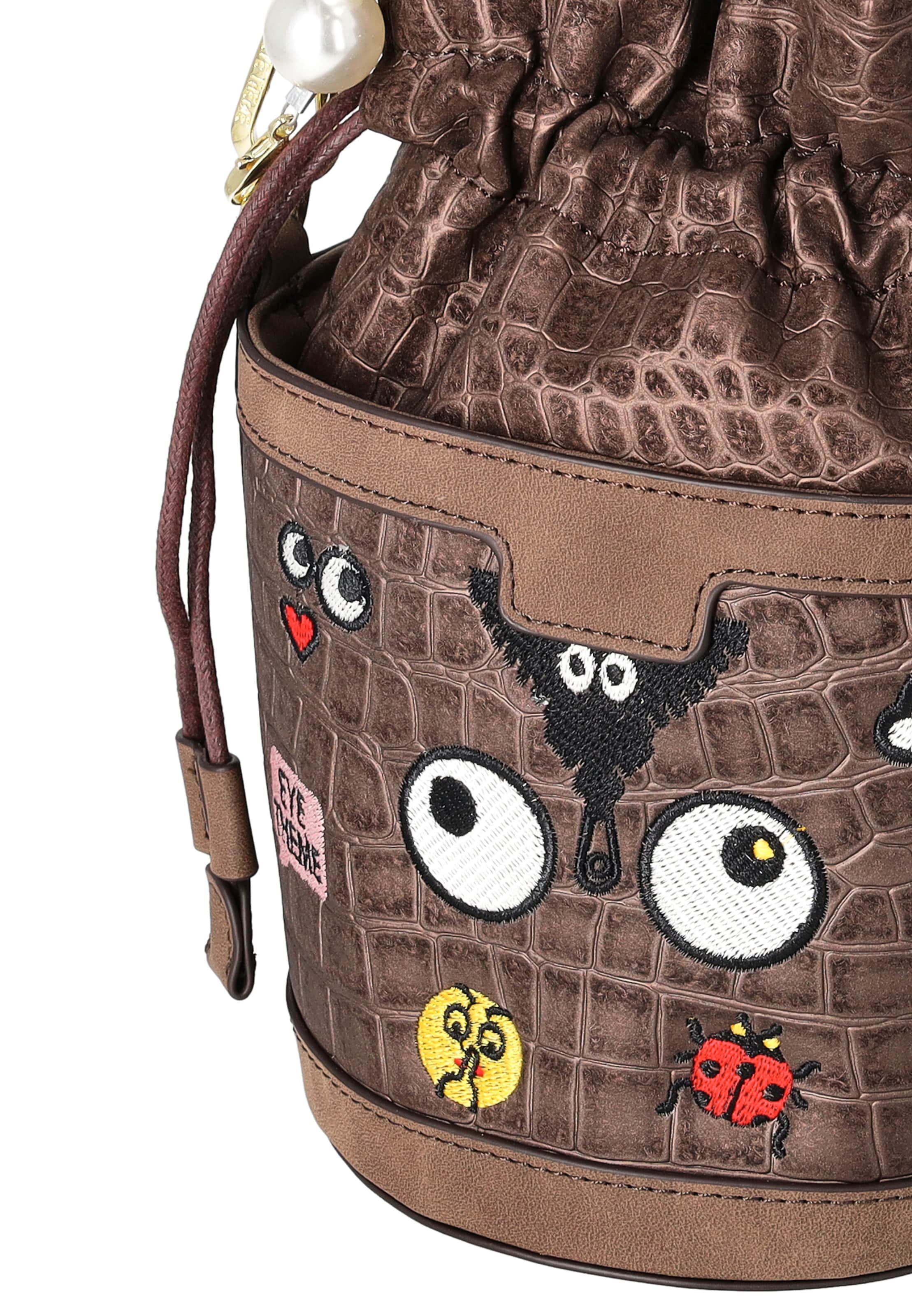 MYMO - Bolso saco 'Pop Eyetheme' en marrón