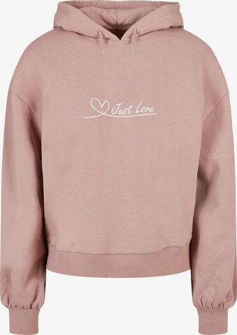 Merchcode Sweatshirt 'Just love' in Pink: front