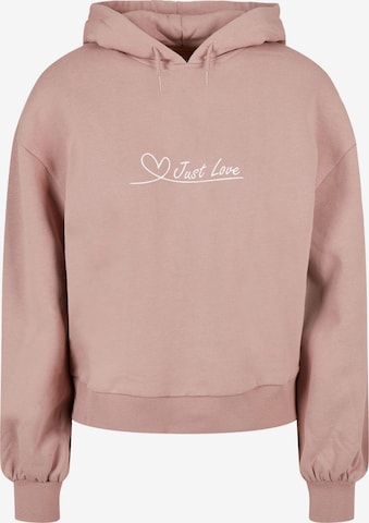Sweat-shirt 'Just love' Merchcode en rose : devant