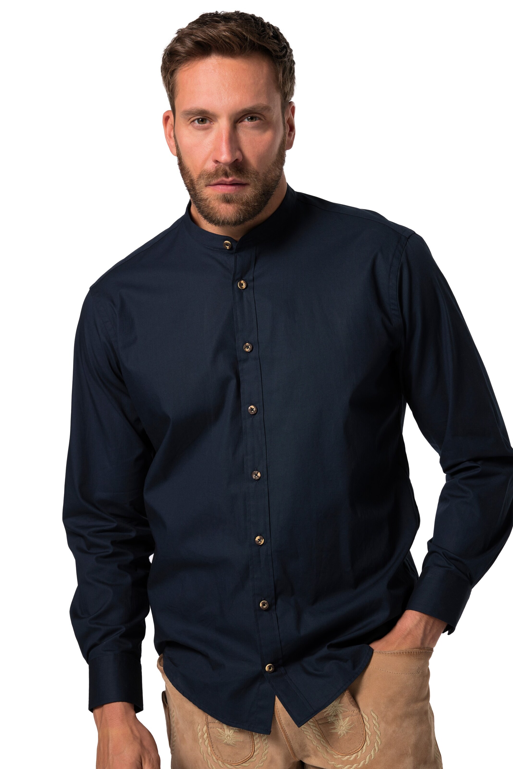 JP1880 Regular fit Overhemd in Blauw: voorkant