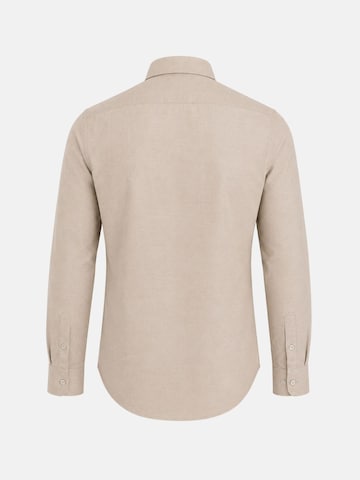 Michael Kors Regular fit Businessskjorta 'COTTON LINEN SLIM SHIRT' i beige
