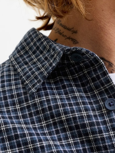 JACK & JONES Skjorta 'JJCARTER' i S i marinblå / mörkblå / vit, Produktvy