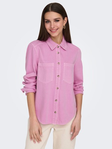 Camicia da donna di ONLY in rosa: frontale