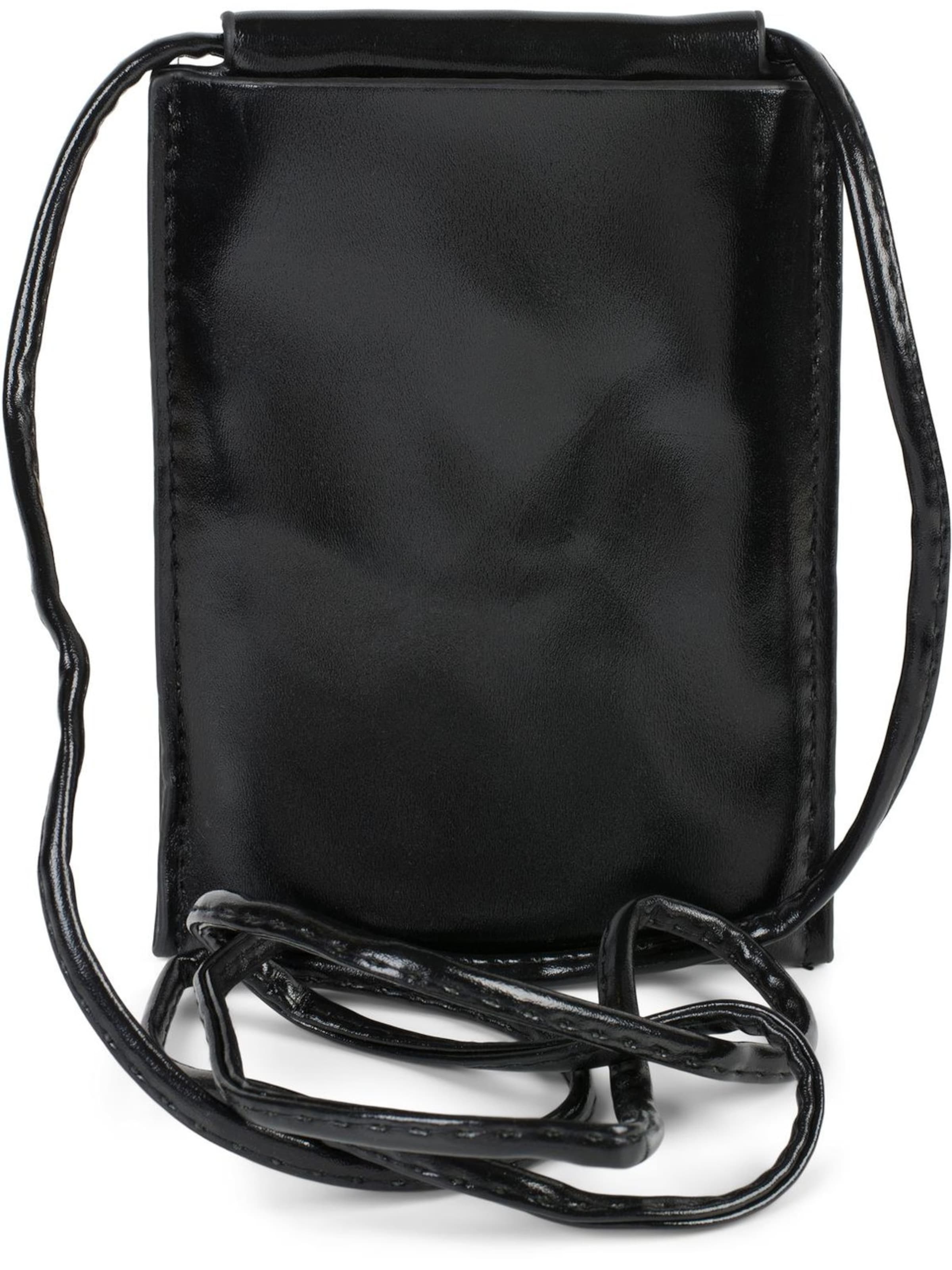styleBREAKER Umhängetasche 'Handy Umhängetasche Metallic'‌‌ in Schwarz: Vorderseite