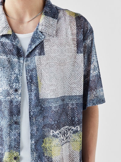 VAMOS CLO Button Up Shirt 'Miami' in Blue / Dark blue / Yellow / White, Item view