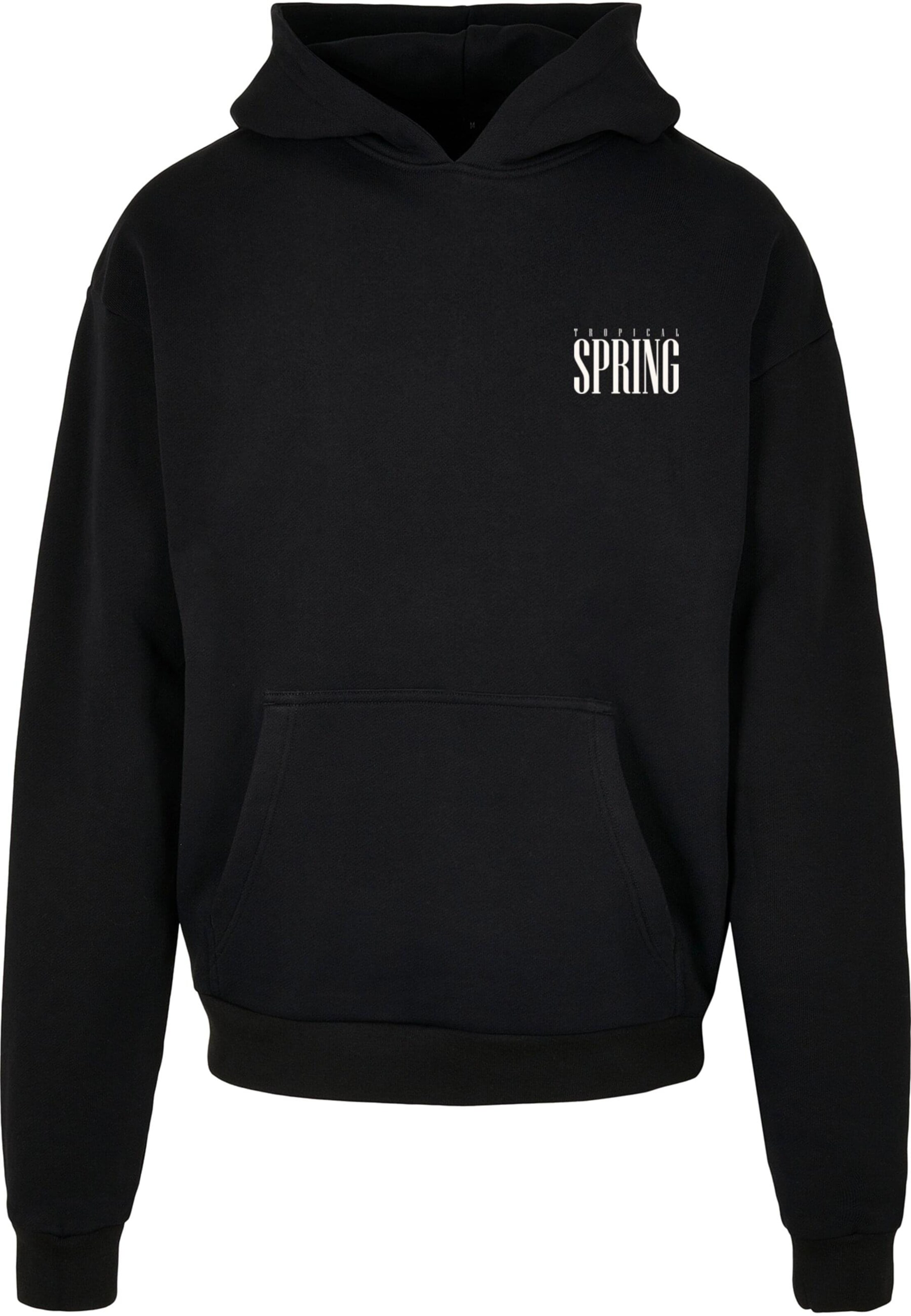 Merchcode Sweatshirt 'Tropical Spring' in Black: front