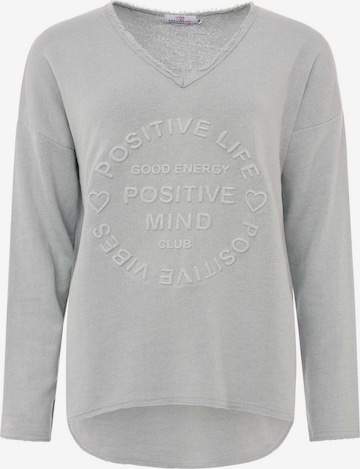 Felpa 'Positive Mind' di Zwillingsherz in grigio: frontale