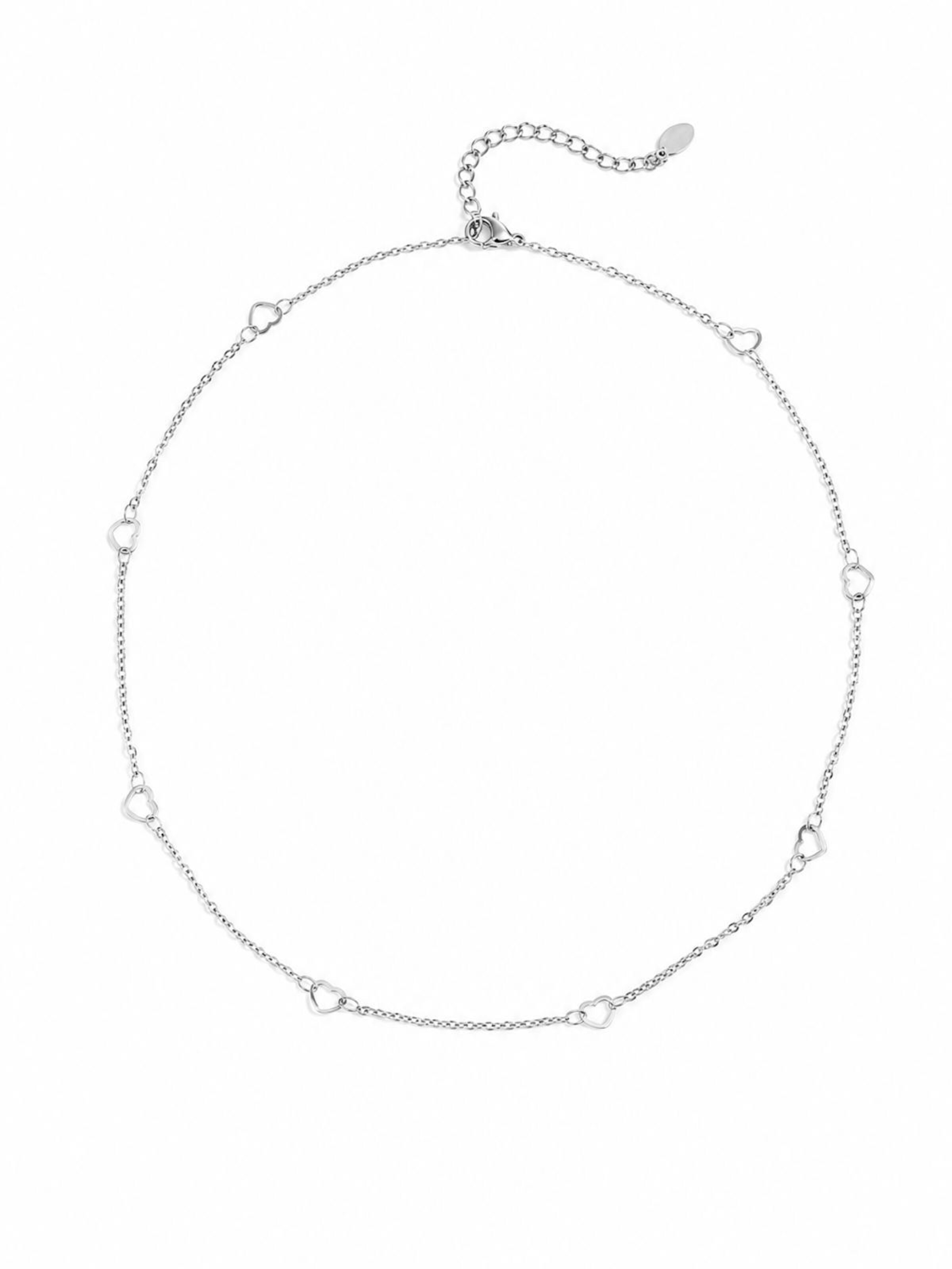 Cala Rose Ketting 'HEARTLINE' in 37- 41 cm in de kleur Zilver, Productweergave