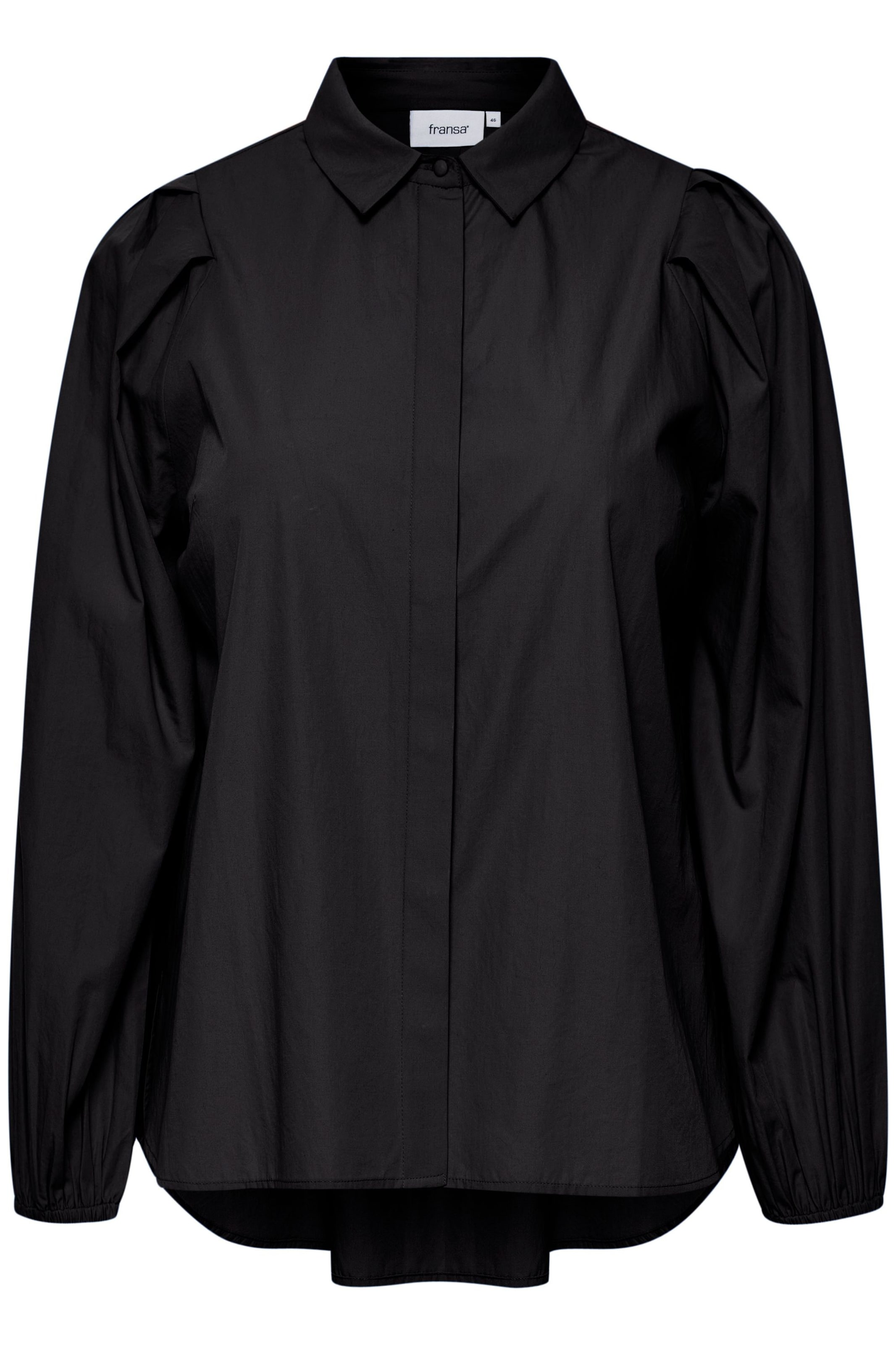 Fransa Curve Bluse 'FPHallie' in Schwarz: Vorderseite