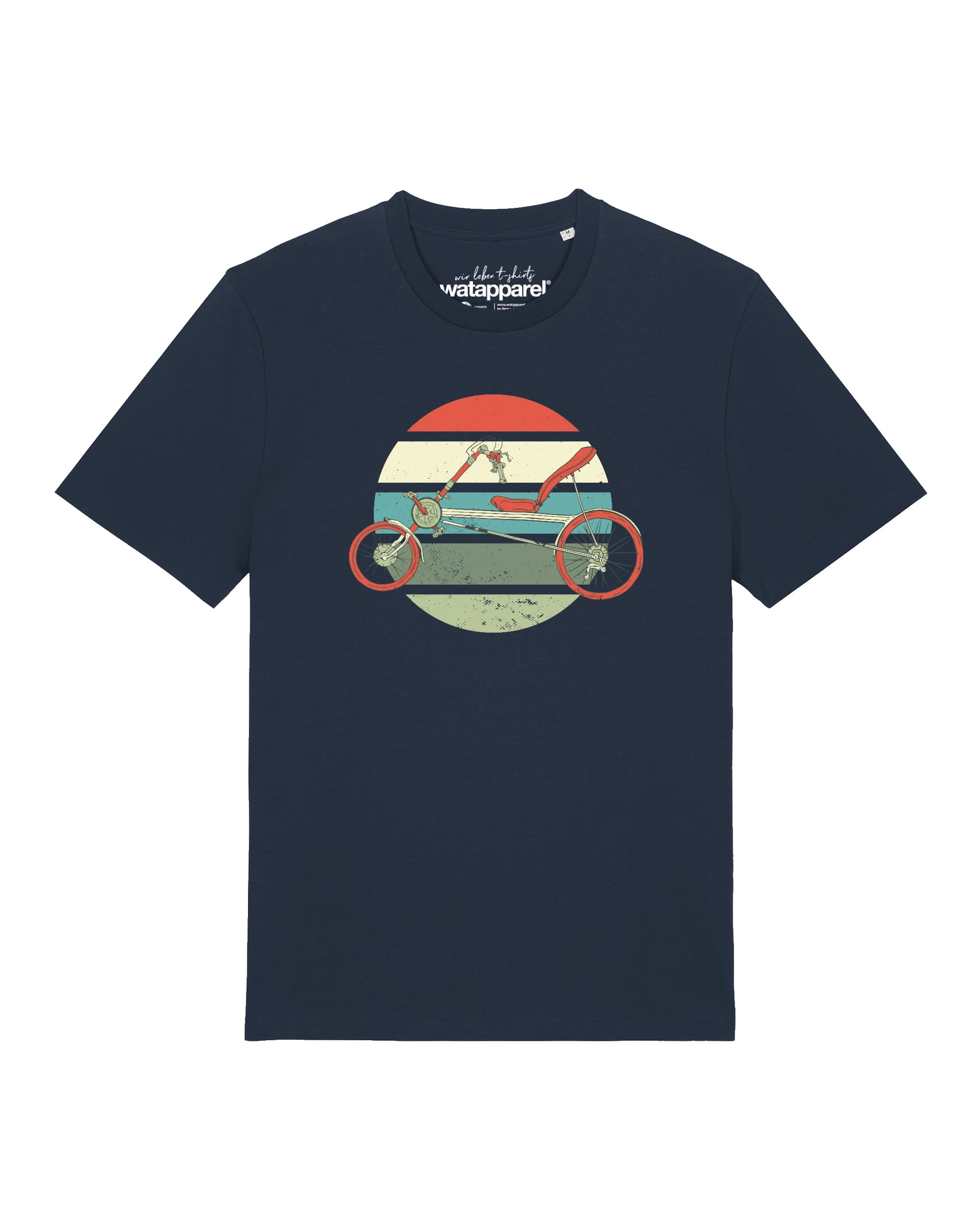 Watapparel Shirt 'Recumbent Bike' in Blauw: voorkant