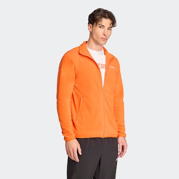 ADIDAS TERREX Athletic Fleece Jacket 'Multi Essentials' in Orange: front