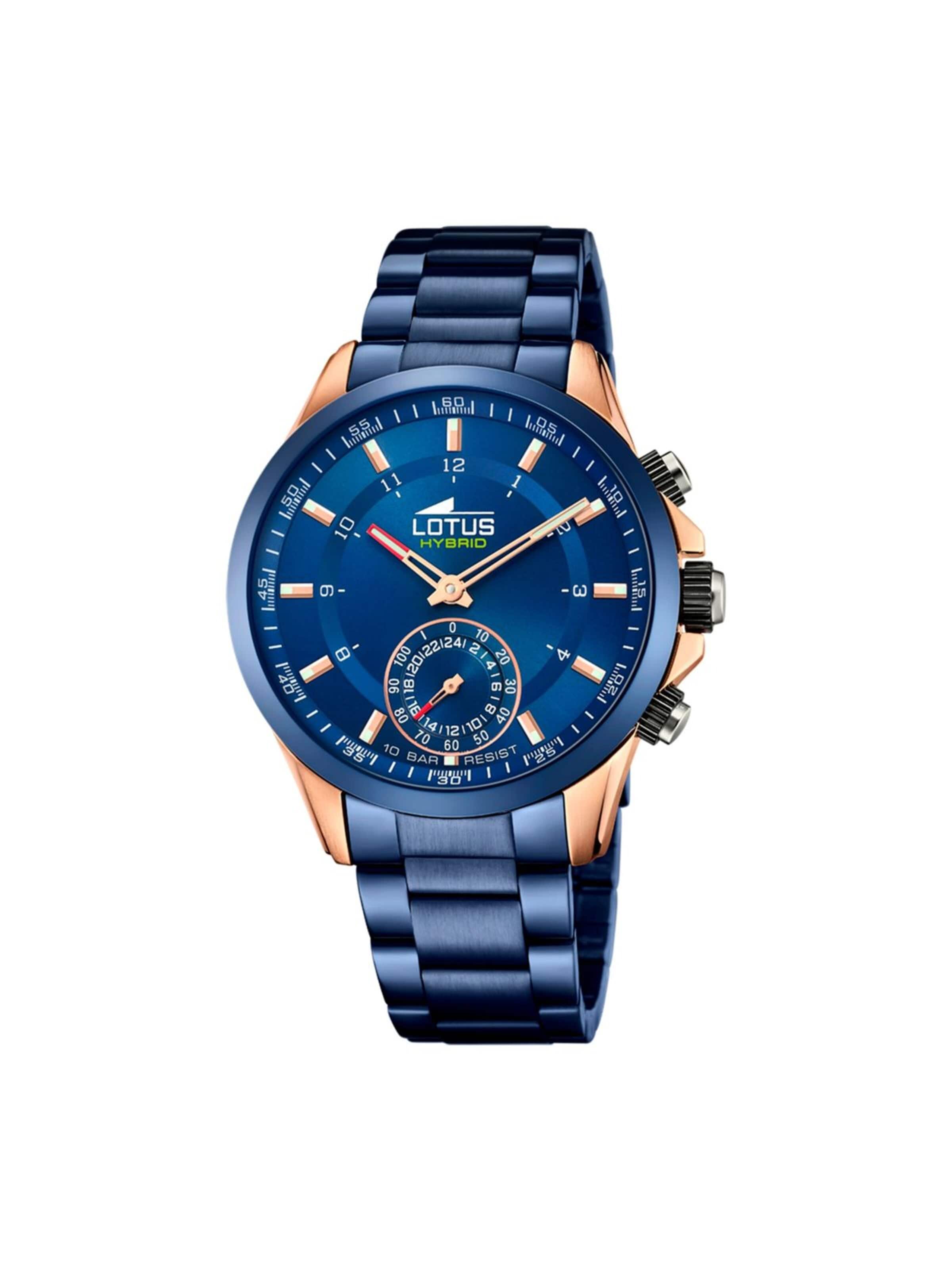 Lotus Analoog horloge in Blauw: voorkant