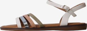POTI PATI Strap Sandals 'Flache Sandalen mit Riemen' in White: front