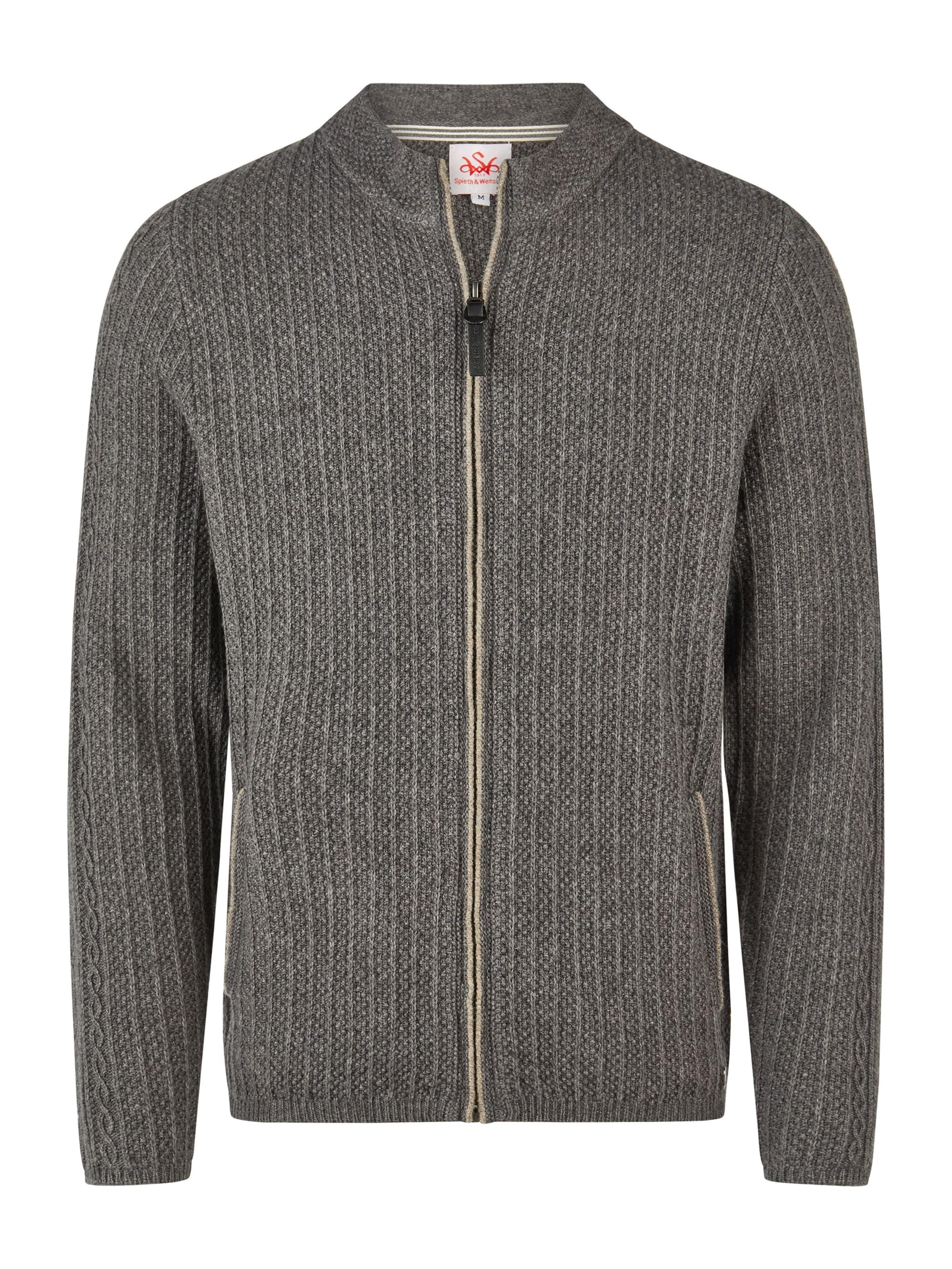 SPIETH & WENSKY Vestes en maille 'Hagen' en gris chiné, Vue avec produit