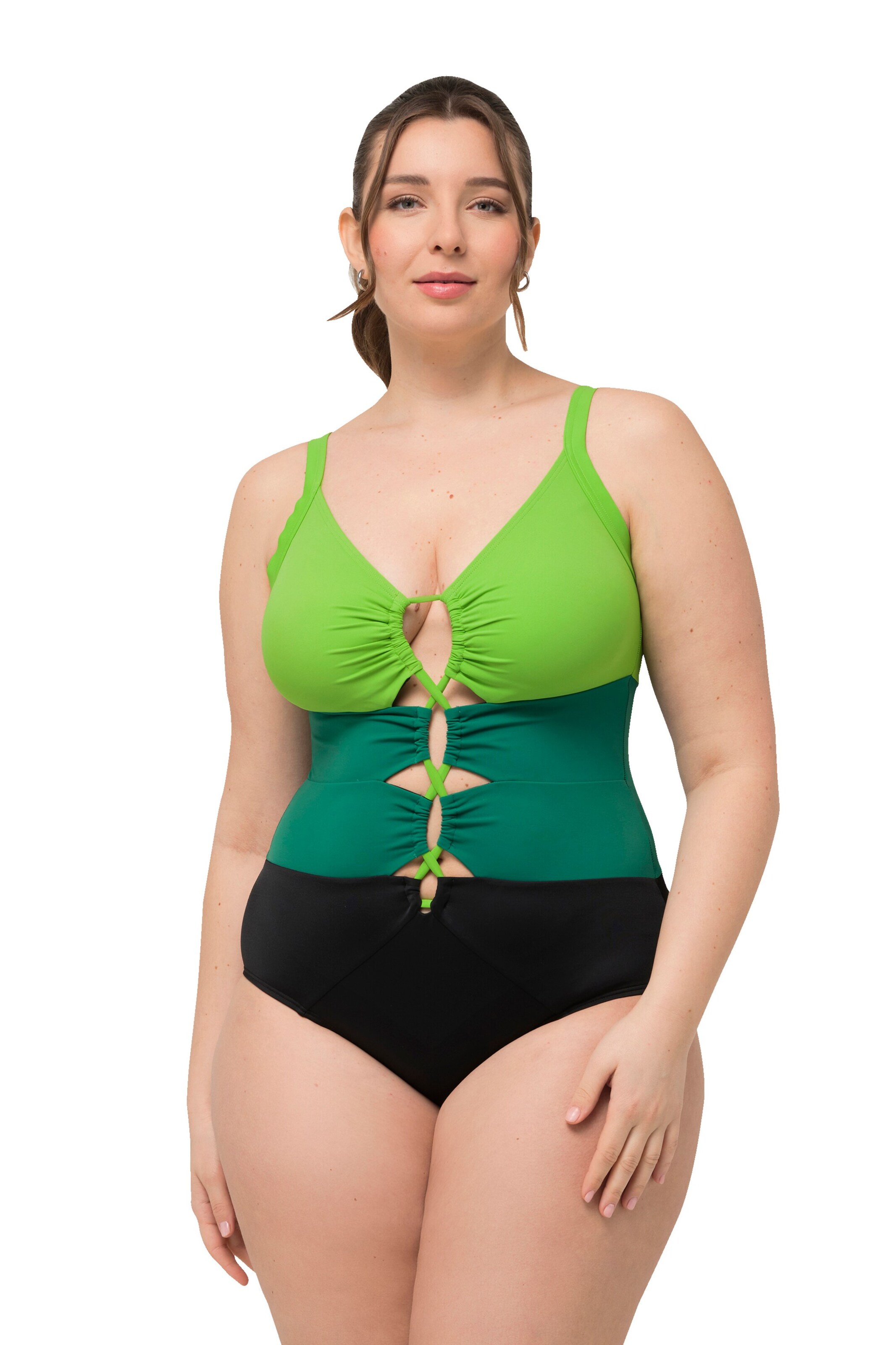 Ulla Popken Badeanzug in Grün: Vorderseite