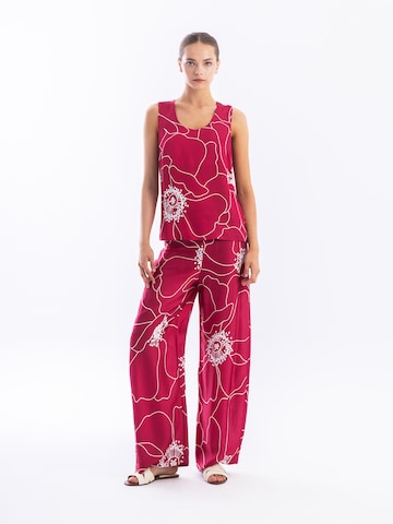 Haris Cotton Broek in Roze: voorkant