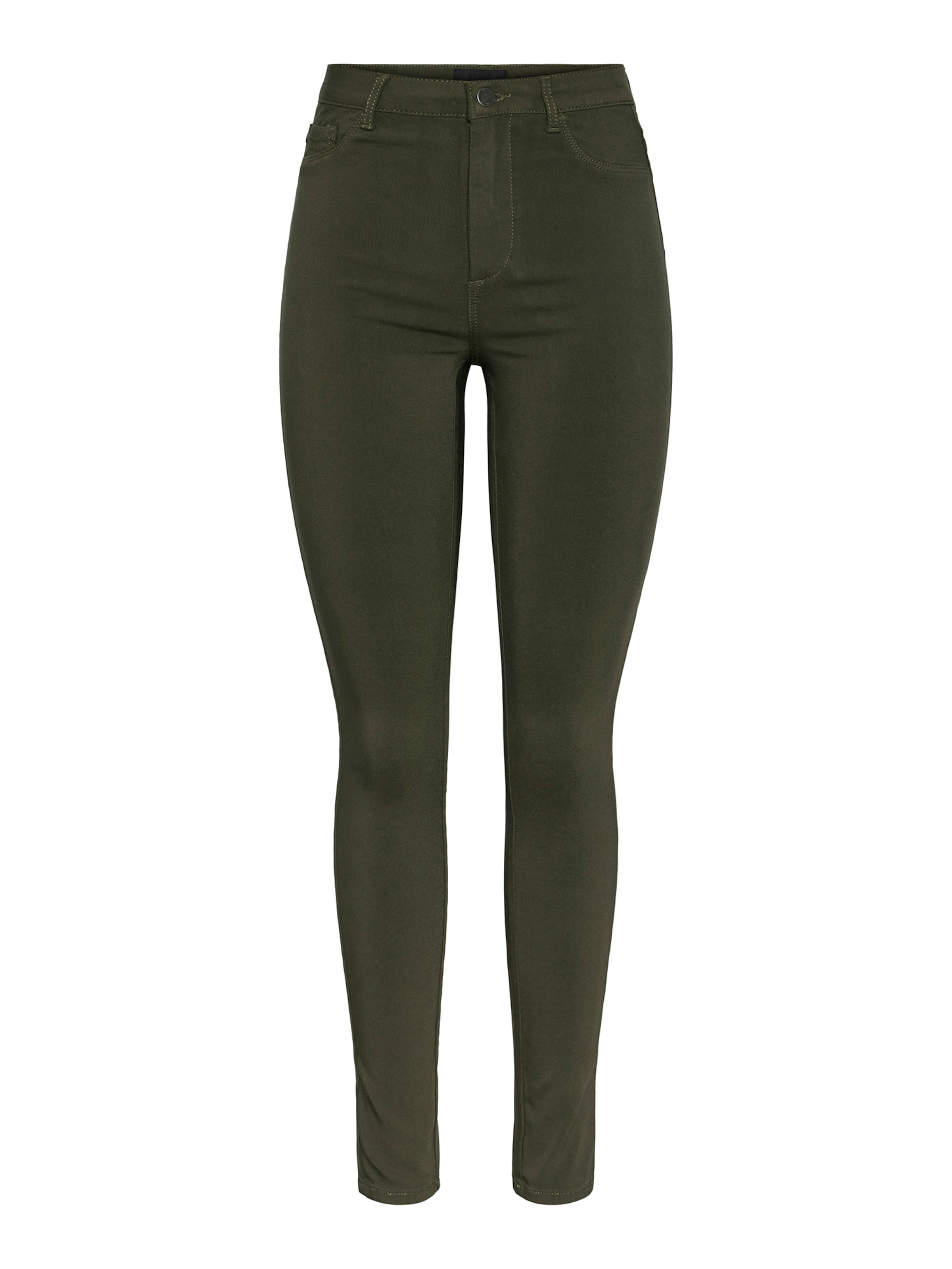 PIECES Kitsas Retuusteksad 'HIGHSKIN', värv roheline: eest vaates