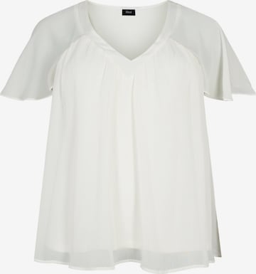 Zizzi Blouse 'Magnes' in Wit: voorkant