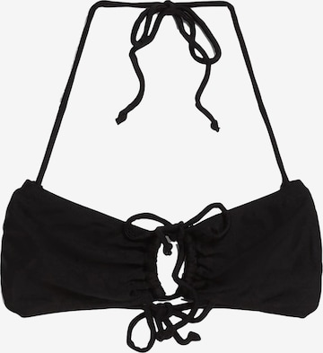 Bershka Bandeau Bikini felső - fekete: elől