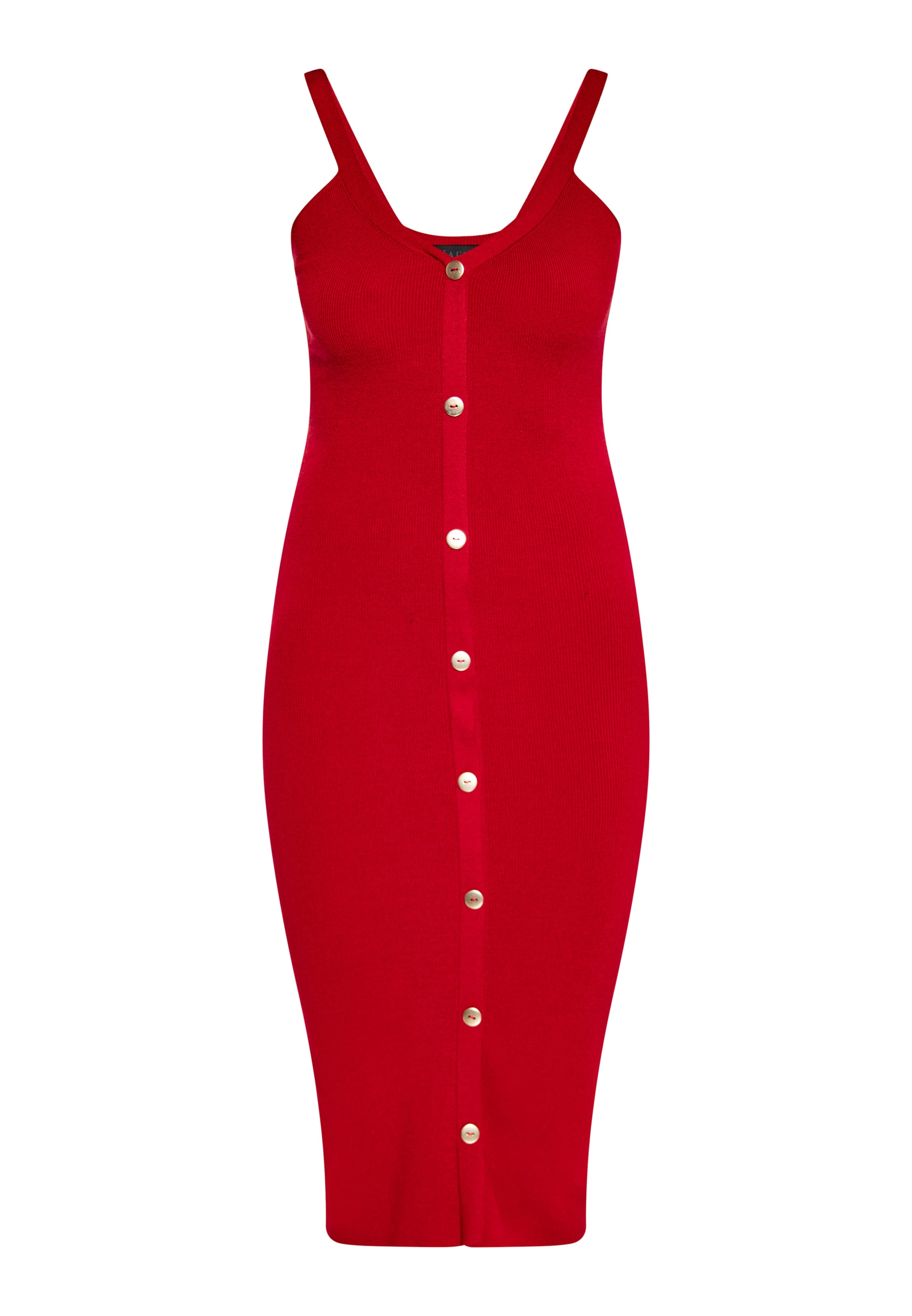 NAEMI Strikkjole i rød: forside