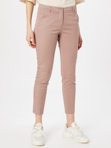 Coupe slim Pantalon à plis Sisley en rose : devant