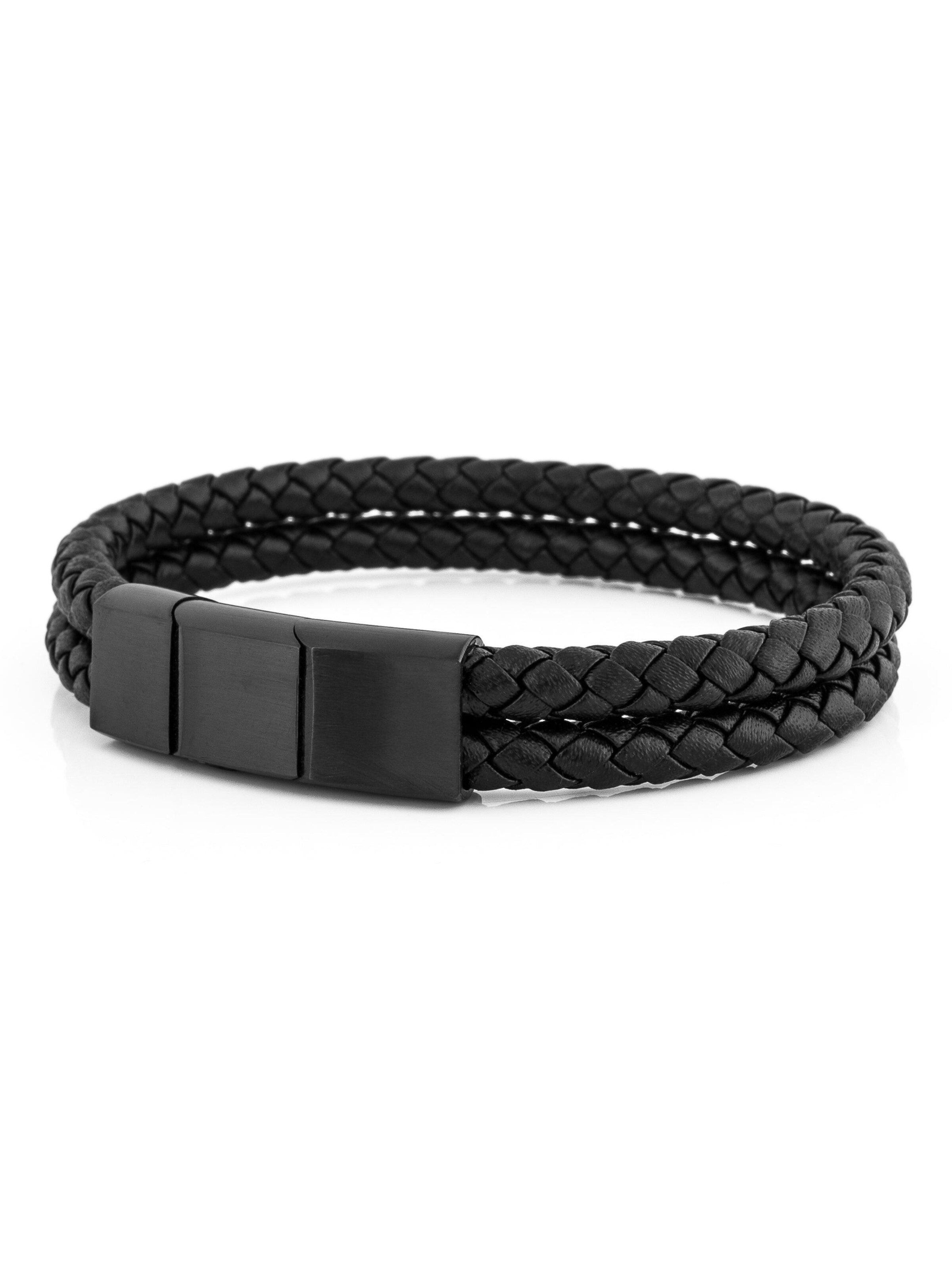 Akitsune Armband 'Simplicitas'‌‌‌ in Schwarz: Vorderseite