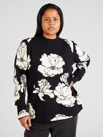 Vero Moda Curve Pullover 'Flora' in Schwarz: predná strana